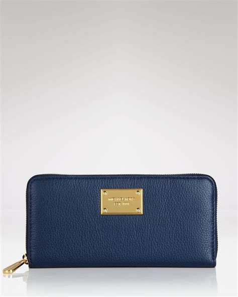 michael kors wallet blue and white|Michael Kors navy blue wallet.